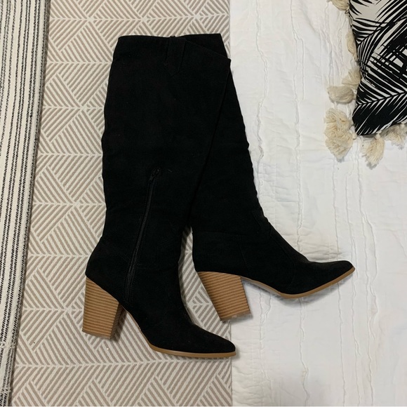Blach Ropa Western Knee High Boots - JustFab - Size 9.5 - Picture 7 of 13